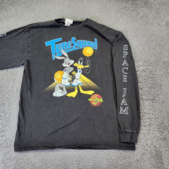 Vintage Space Jam Tune Squad Long‎ Sleeve Graphic T-Shirt L Junk Food - Picture 1 of 8